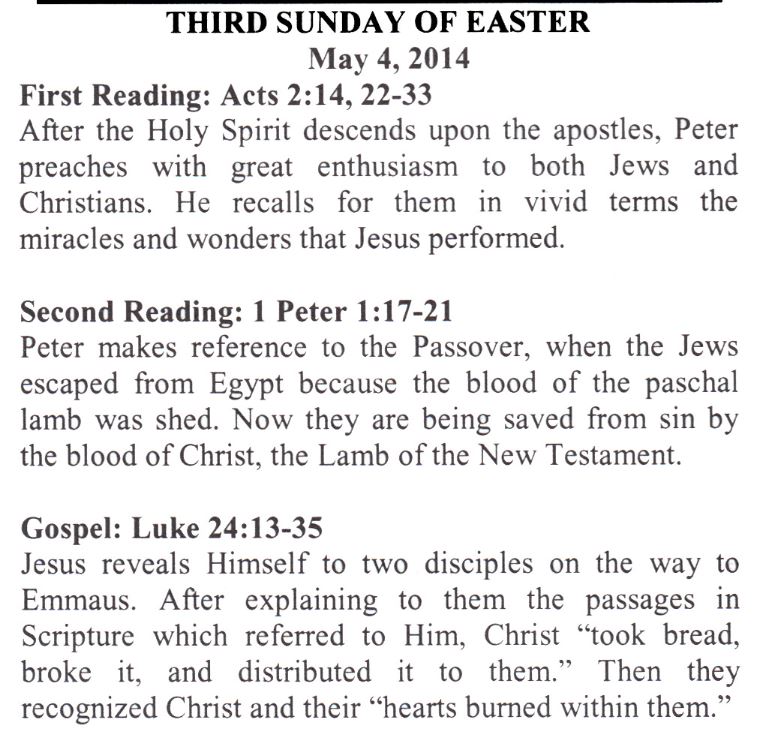 Third Sunday of Easter | St Margaret Roman Catholic Church